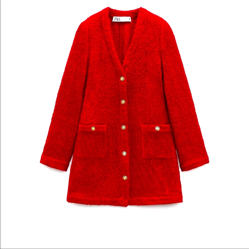 New without tag Zara textured tweed like blazer